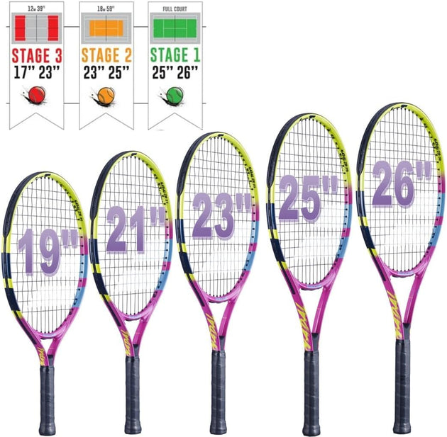 NadalRafa2ndGen-753108-366-BNDL Babolat Nadal Junior Tennis Racquet (Rafa 2nd Gen) Bundled w Backpack (White/Blue/Pink)