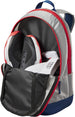 OpenJr-WR8023801001U-Ball Wilson US Open Junior Tennis Racquet + Backpack + 3 Tennis Balls (Grey/Red)