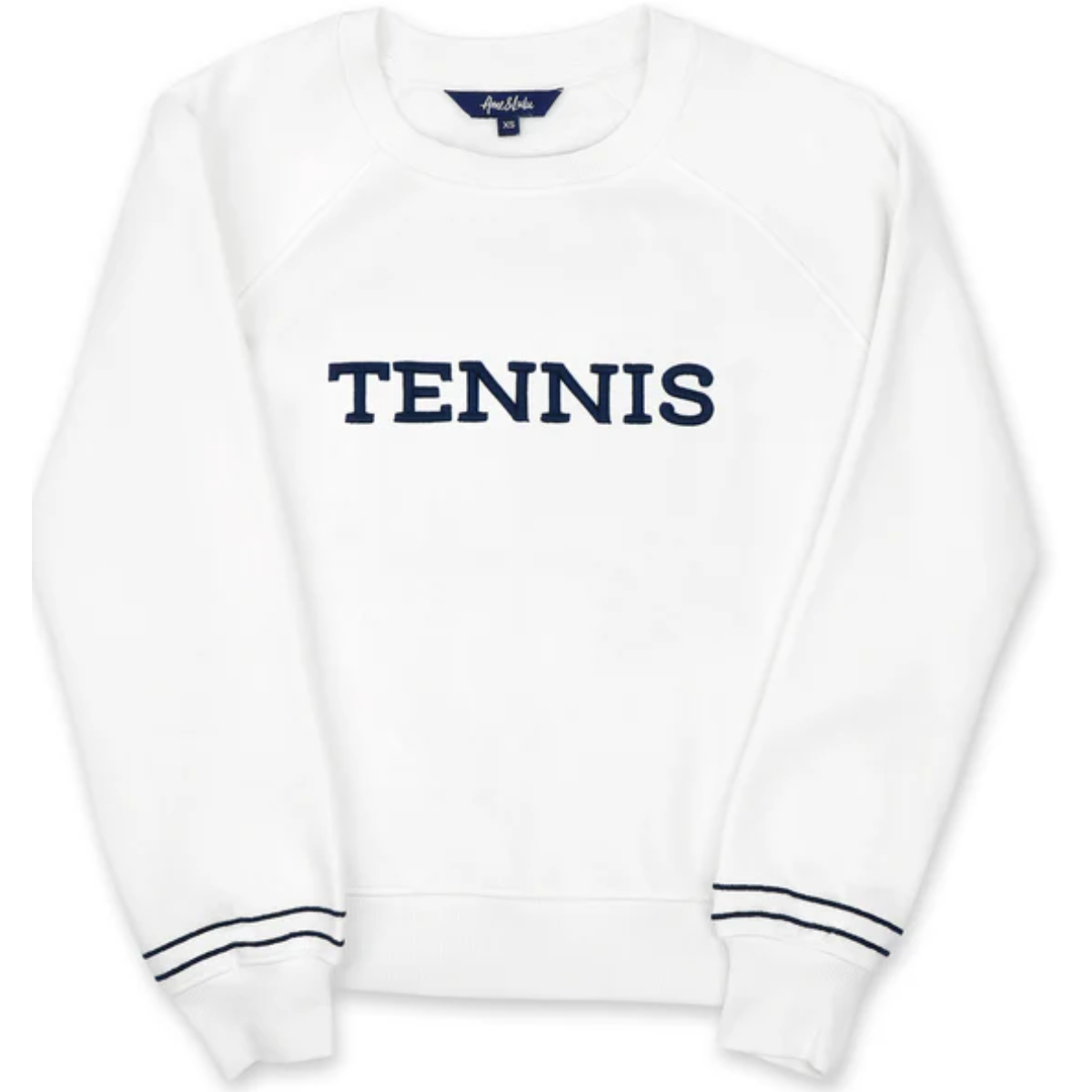 PAS249_Ame_Lulu_Womens_Play_All_Sweatshirt_White_Navy_Tennis