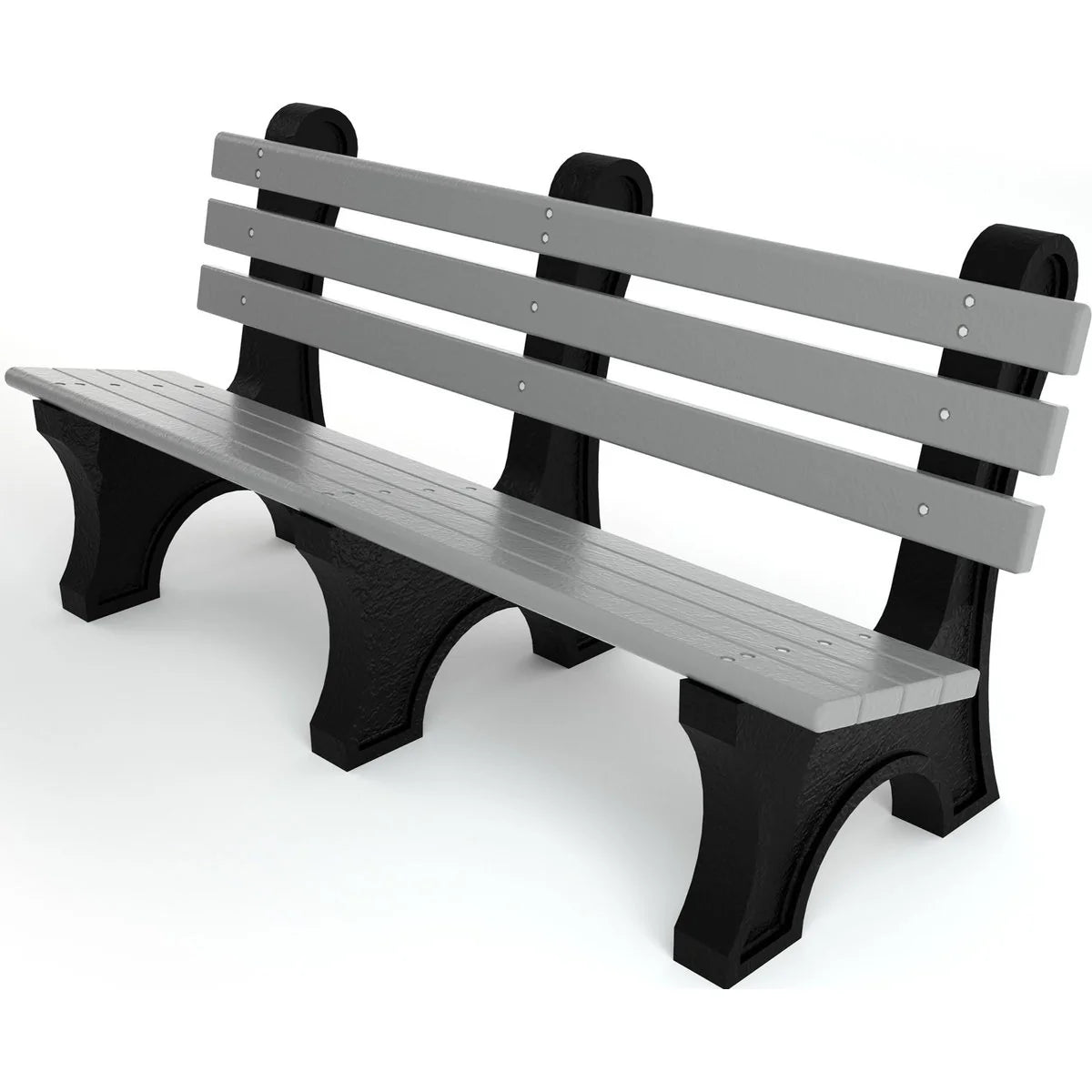 Frog Furnishings Comfort Park Avenue Tennis Court Benches - 6 Foot Gray