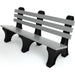 Frog Furnishings Comfort Park Avenue Tennis Court Benches - 6 Foot Gray