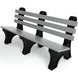 Frog Furnishings Comfort Park Avenue Tennis Court Benches - 6 Foot Gray