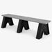 Frog Furnishings Sport Tennis Court Benches - 6 foot grey