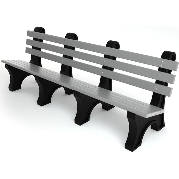 Frog Furnishings Comfort Park Avenue Tennis Court Benches - 8 Foot  Gray