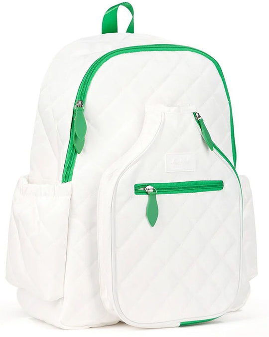 PBTB309 Ame & Lulu Pickleball Time Backpack (Quilted White/Green)