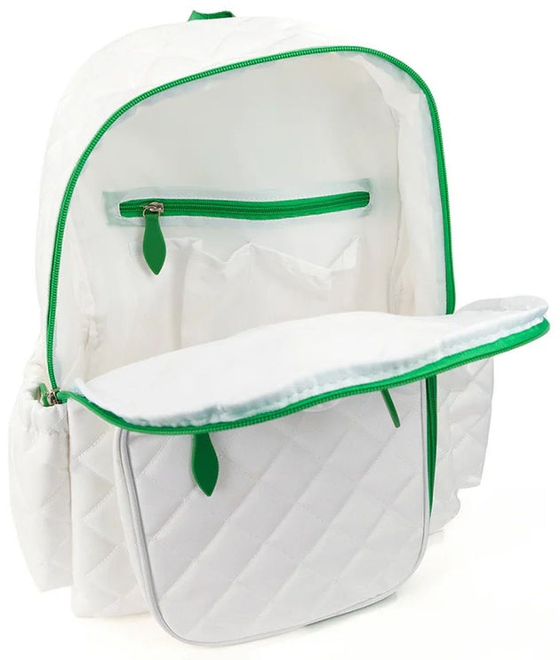 PBTB309 Ame & Lulu Pickleball Time Backpack (Quilted White/Green)