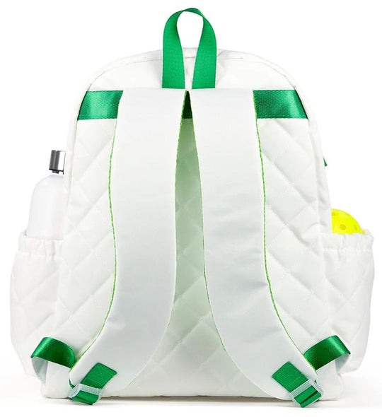 PBTB309 Ame & Lulu Pickleball Time Backpack (Quilted White/Green)