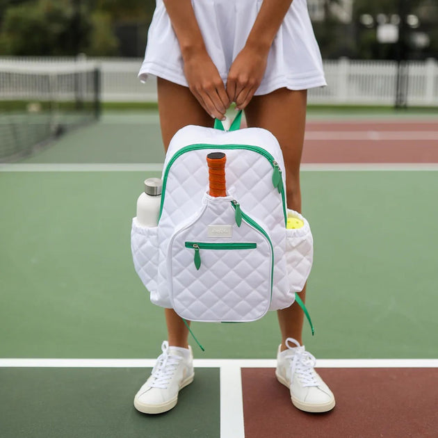 PBTB309 Ame & Lulu Pickleball Time Backpack (Quilted White/Green)