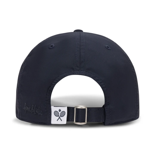 PH376_Ame_Lulu_Womens_Performance_Tennis_Hat_Crossed_Racquets_Navy