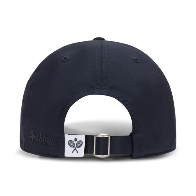 PH376_Ame_Lulu_Womens_Performance_Tennis_Hat_Crossed_Racquets_Navy