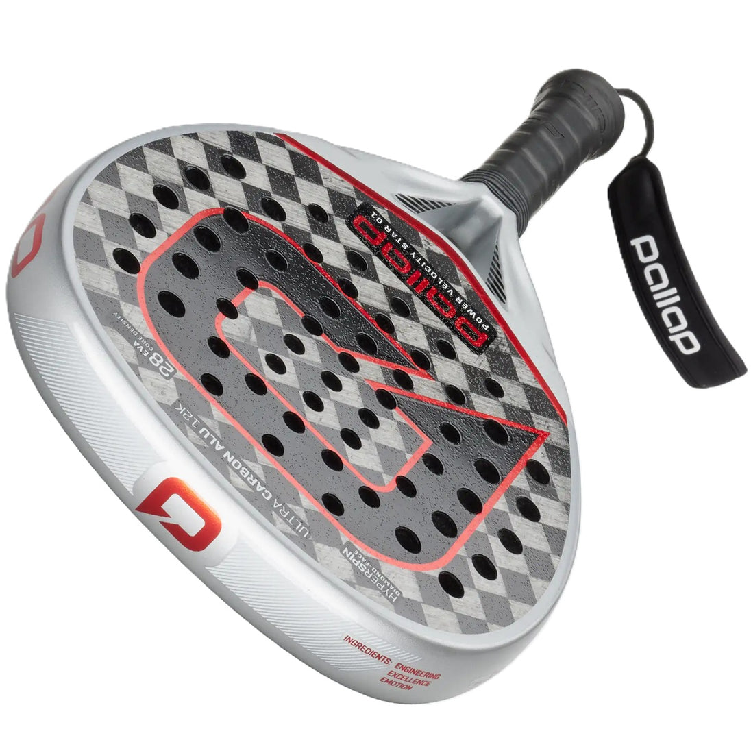 PR1S24SC Pallap Power Velocity Star 01 Padel Racket (Silver/Carbon)