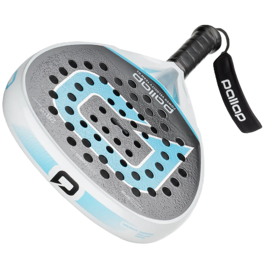 PR1T24WC Pallap Power Velocity Team 01 Padel Racket (White/Carbon)