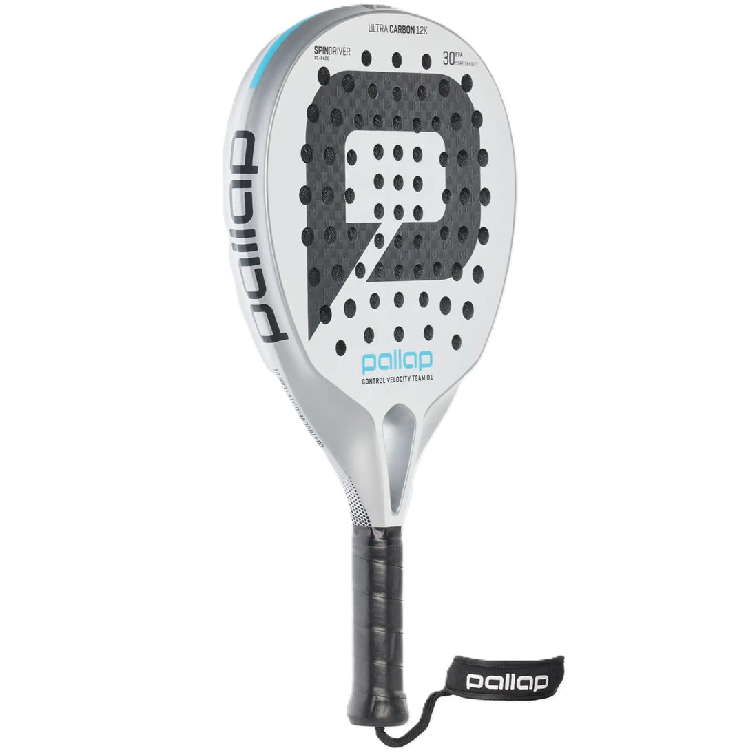 PR3T24SW Pallap Control Velocity Team 01 Padel Racket (Silver/White)