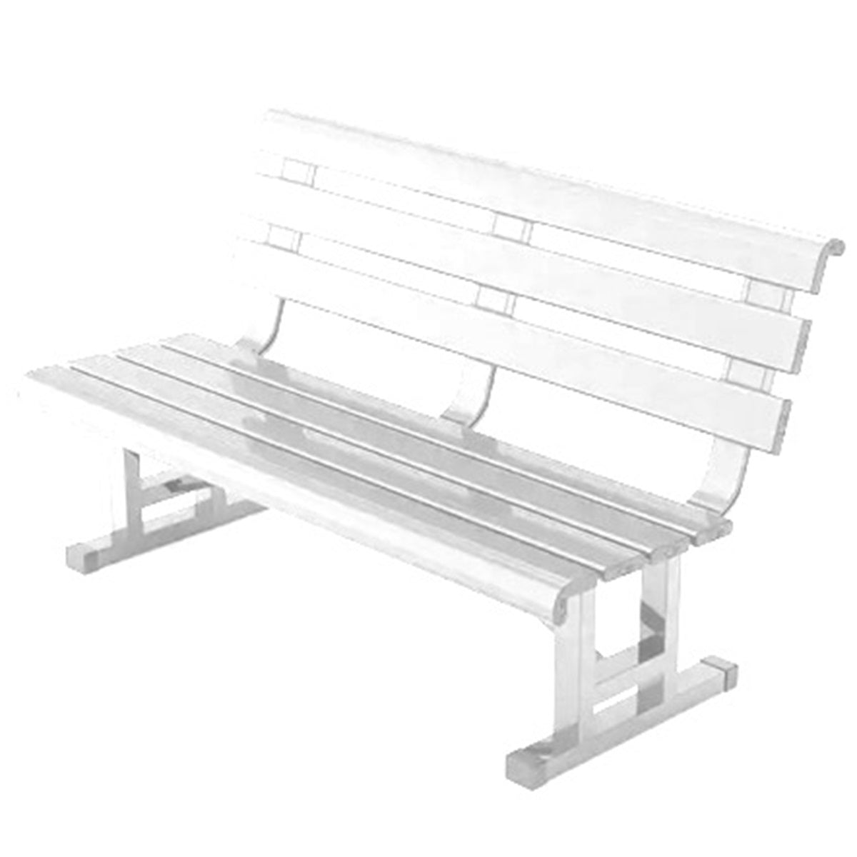 PRO5100 Putterman 5-Foot Court-Rest Aluminum Bench - White