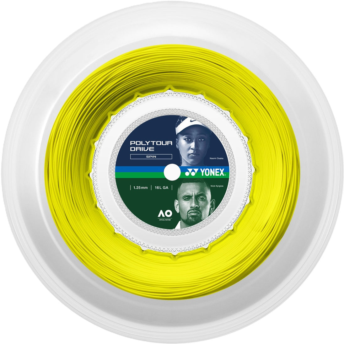 PTGD125-2  Yonex POLYTOUR  Drive 16L Tennis String (Reel) - Yellow