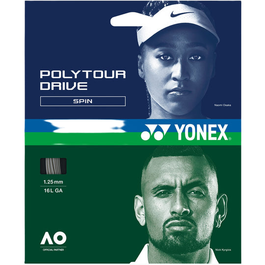 PTGD125 Yonex POLYTOUR Drive 16L Tennis String (Set) - Silver