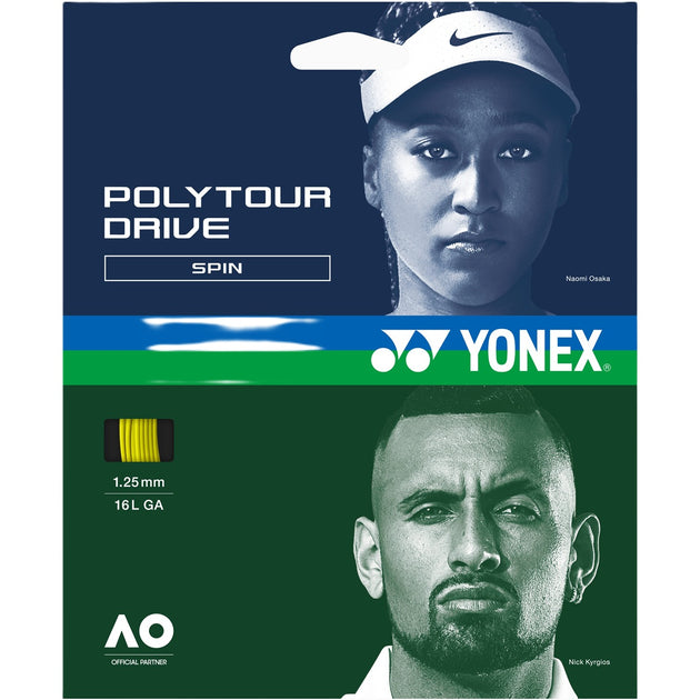 PTGD125 Yonex POLYTOUR Drive 16L Tennis String (Set) - Yellow