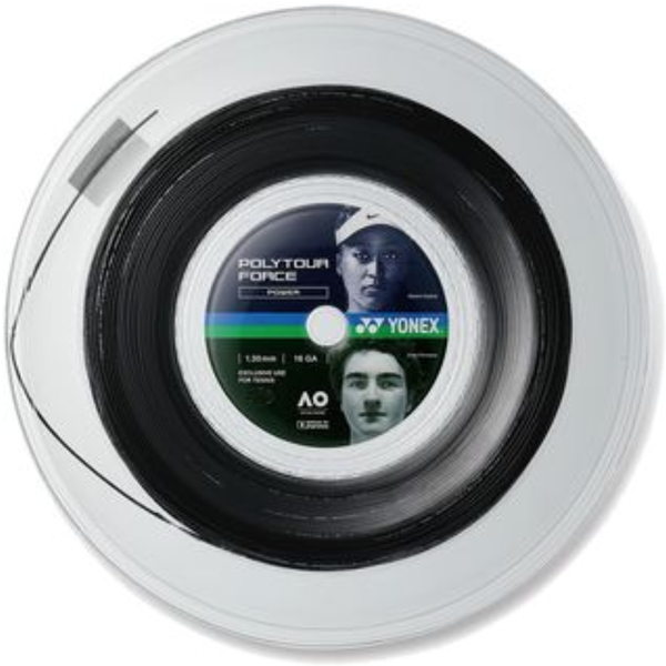 PTGFO130-2BK_Yonex_PolyTour_Force_130_Tennis_String_Reel_Black
