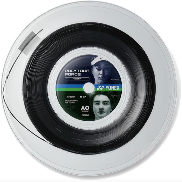 PTGFO130-2BK_Yonex_PolyTour_Force_130_Tennis_String_Reel_Black