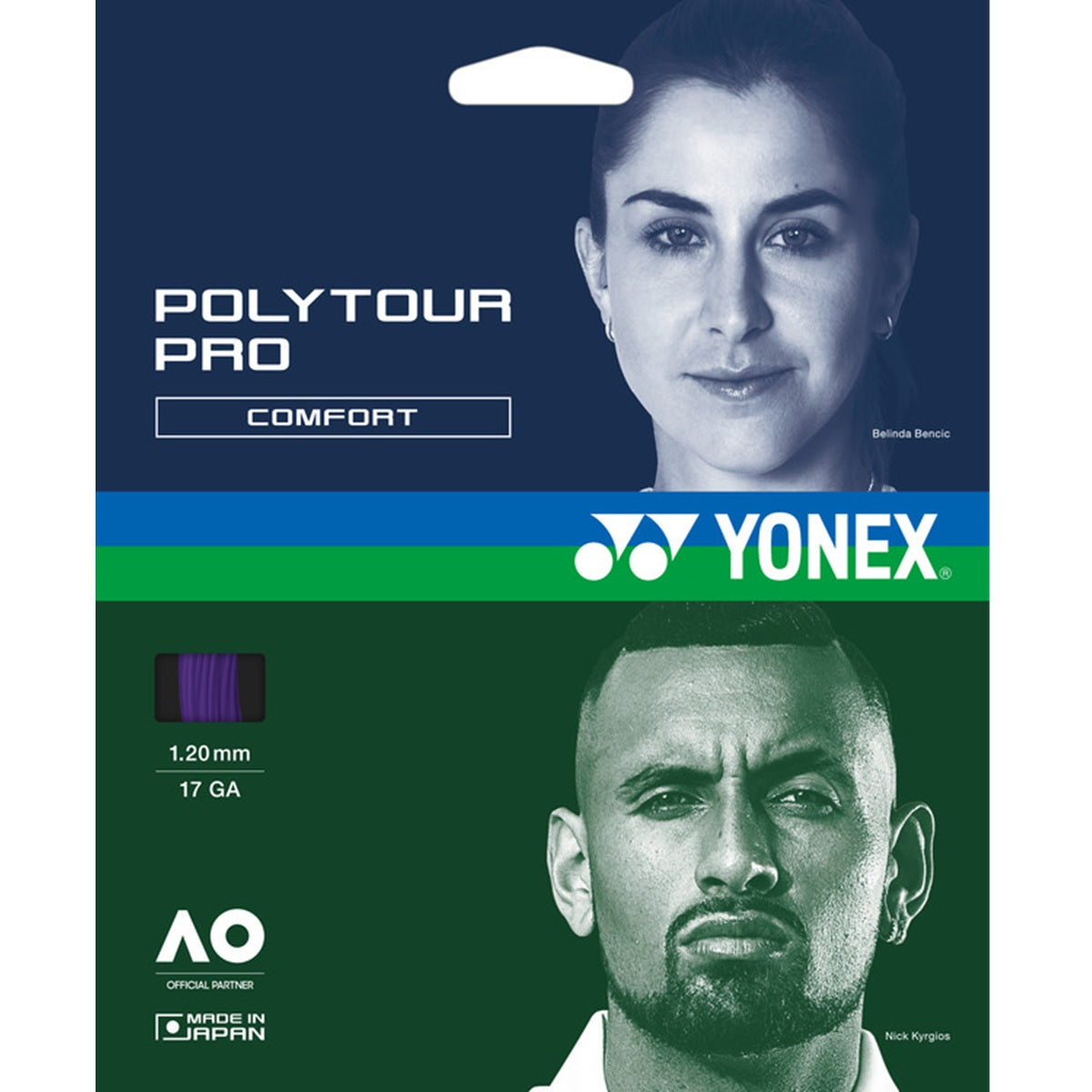 PTGP120MP Yonex PolyTour Pro 120 Tennis String (Set) Midnight Purple