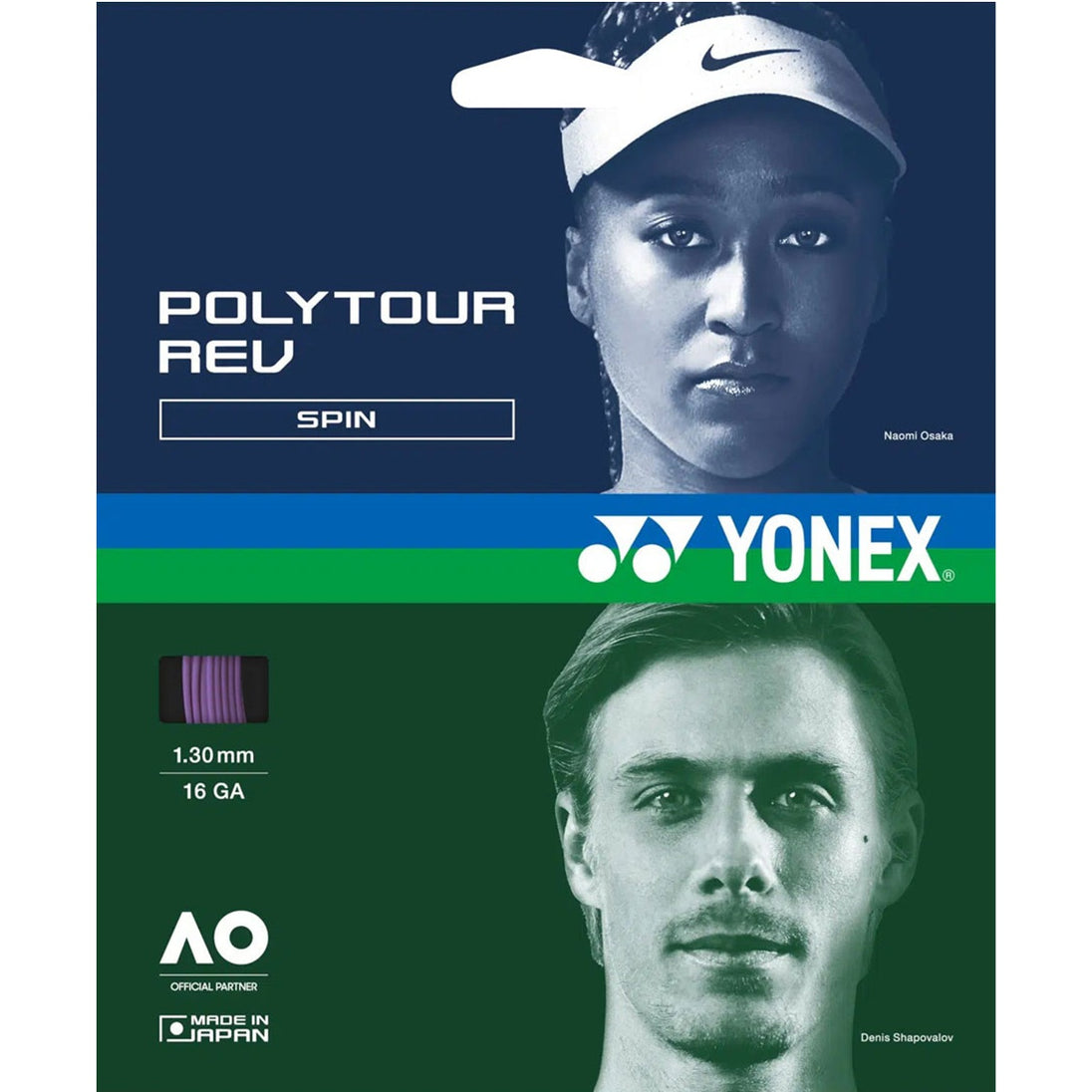 PTGP130MP Yonex PolyTour Pro 130 Tennis String (Set) Midnight Purple