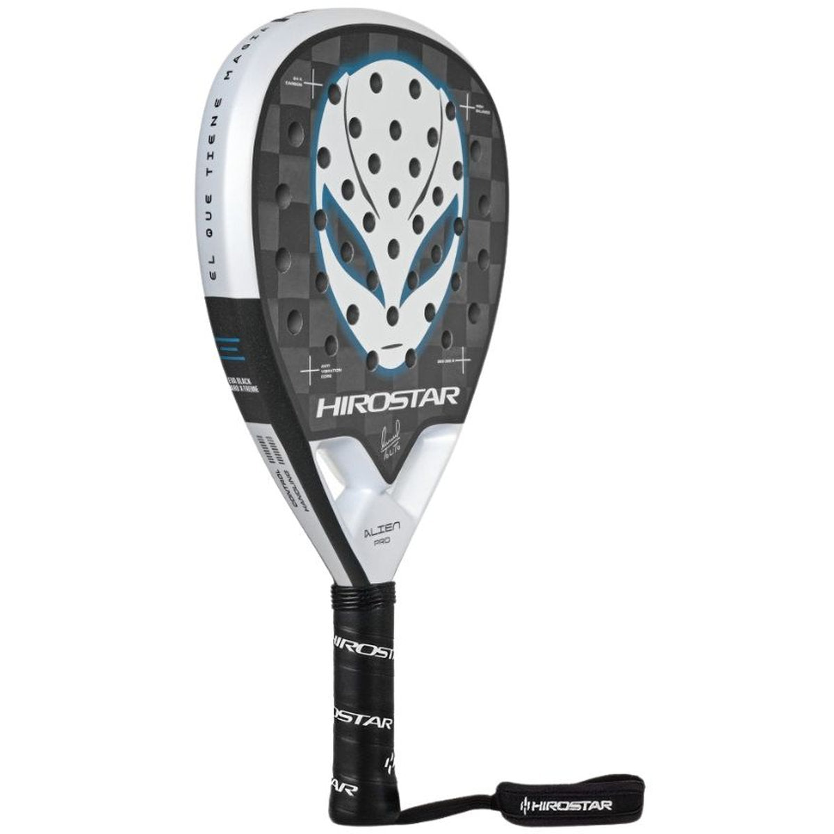 R25008_Hirostar Alien Pro Tolito Aguirre Padel Racket (White/Black/Silver)