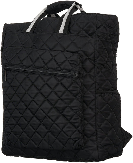 RB03-22.1 Maggie Mather Quilted Tennis Racquet Backpack (Black)