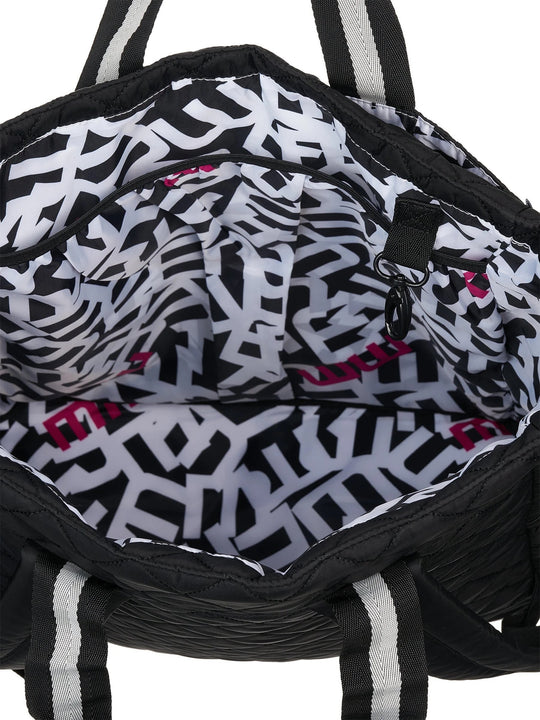 RB03-22.1 Maggie Mather Quilted Tennis Racquet Backpack (Black)