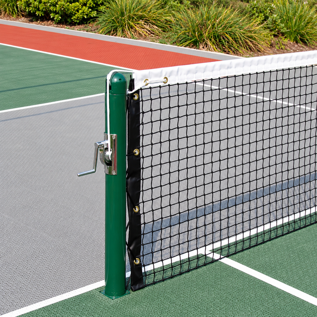 Douglas Premier RD-36 Pickleball Posts 3" OD 36" in use on the court
