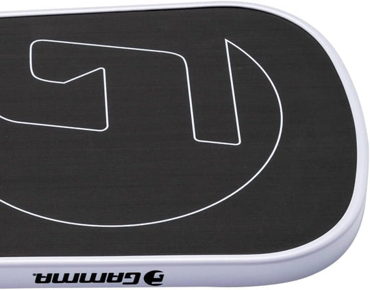 ROB1310 Gamma Raw Carbon Fiber Obsidian 13 Pickleball Paddle (White)