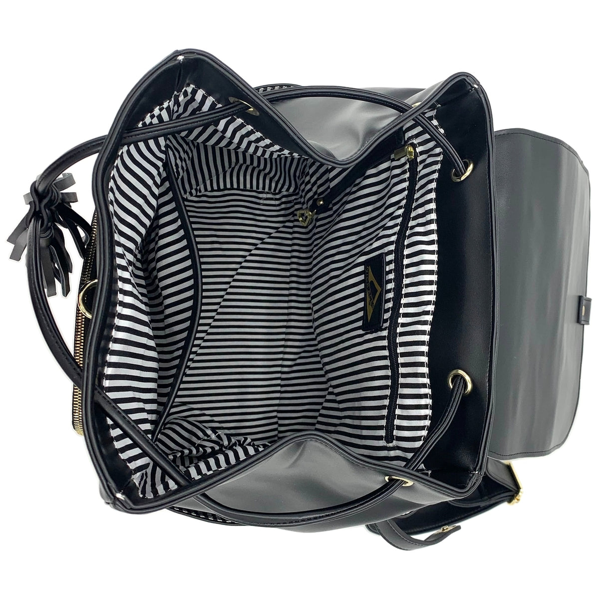 SRBPBLK NiceAces Women's Sara Handmade Vegan Leather Tennis Backpack (Black)