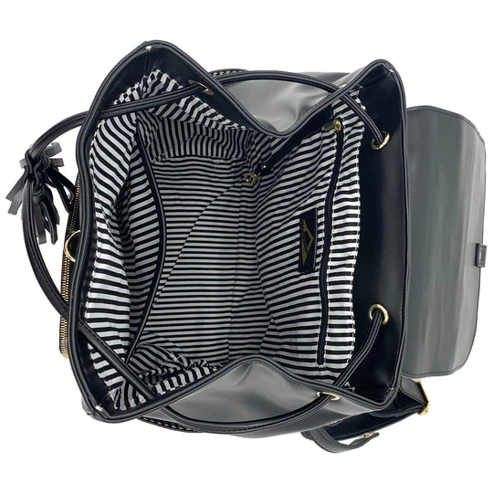 SRBPBLK NiceAces Women's Sara Handmade Vegan Leather Tennis Backpack (Black)