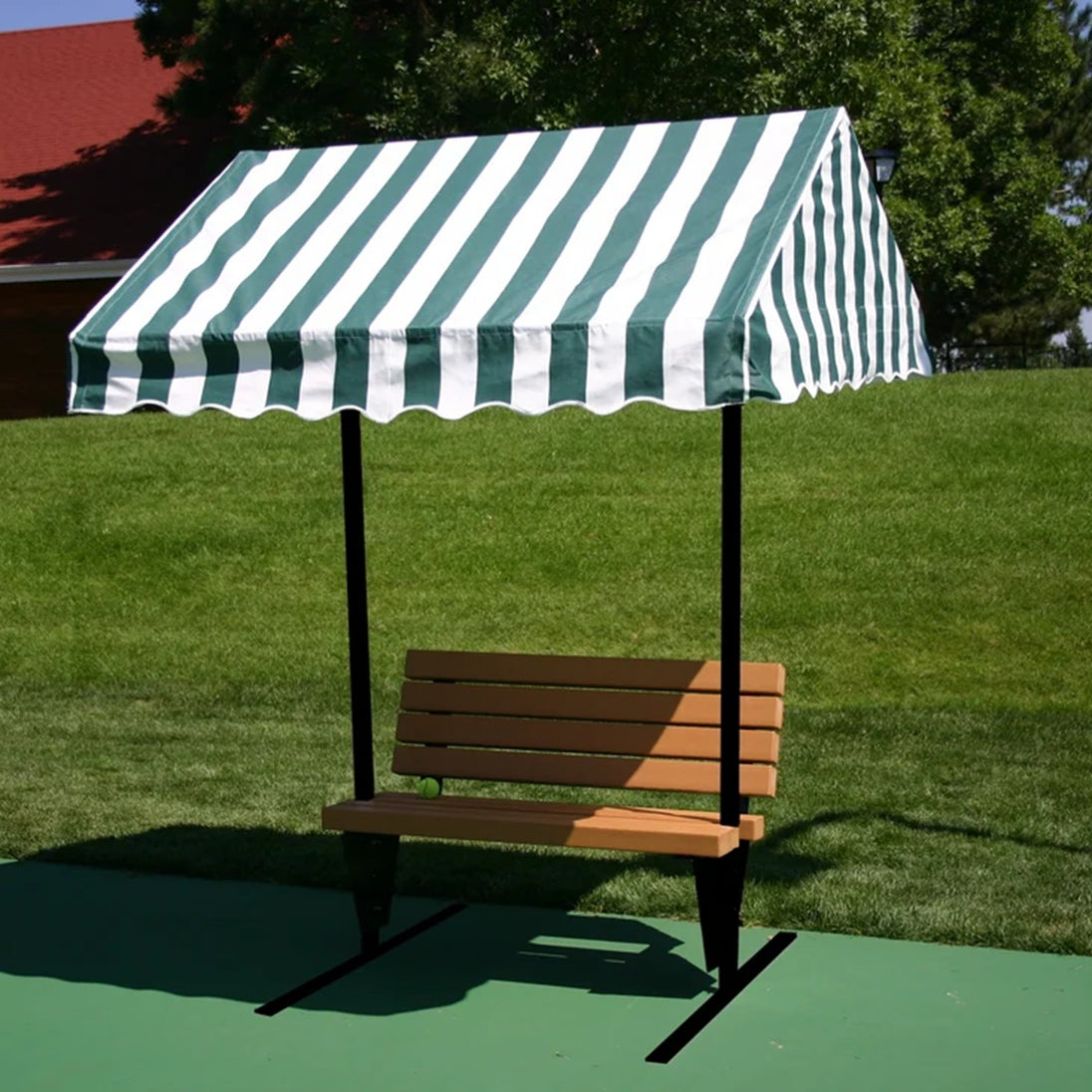 SunTrends  Replacement Canvas for Cabanas - Forrest Green and White Striped
