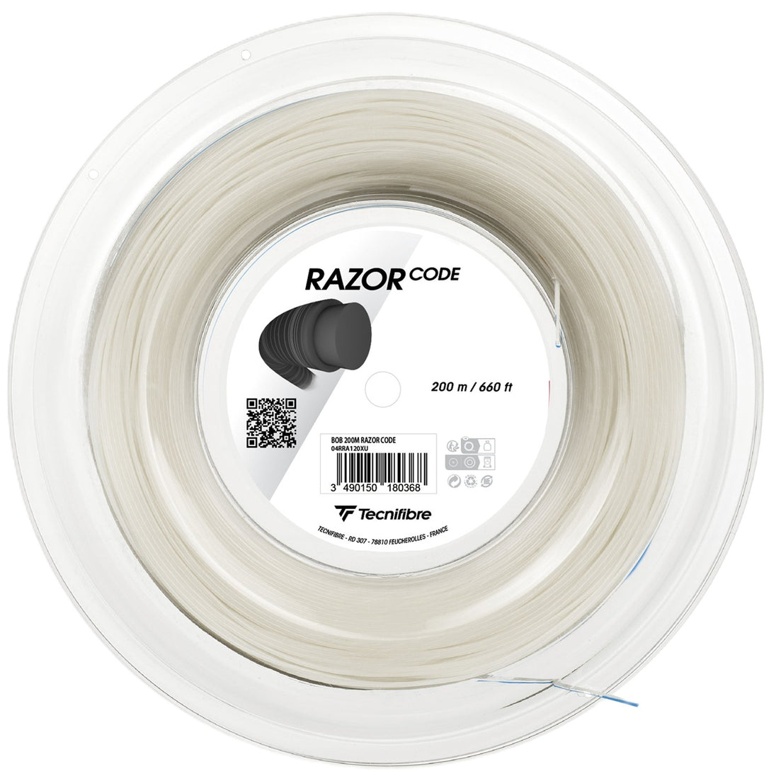 Tecnifibre Razor Code 17g Tennis String (Reel) - White