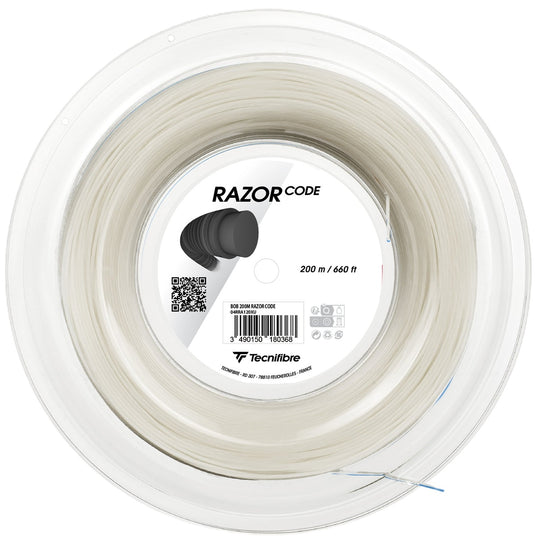 Tecnifibre Razor Code 17g Tennis String (Reel) - White