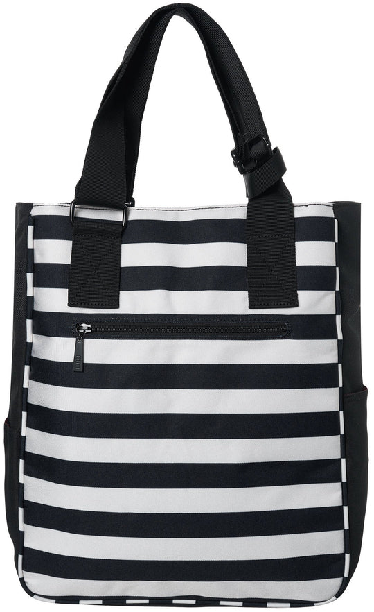 TT03-20.3 Maggie Mather Original Tennis Tote (Black/White Stripes)