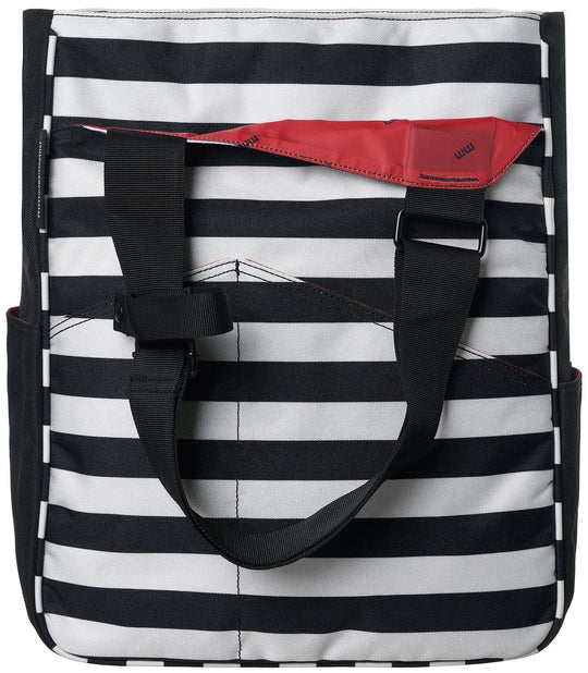TT03-20.3 Maggie Mather Original Tennis Tote (Black/White Stripes)