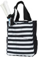 TT03-20.3 Maggie Mather Original Tennis Tote (Black/White Stripes)