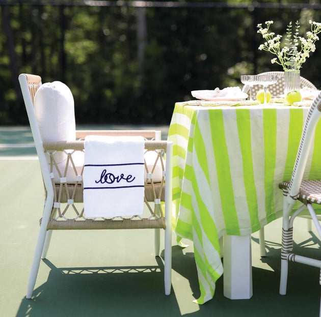 TTWL230 Ame & Lulu Swift Terry Tennis Towel (Love Stitched White)