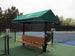 CB-2S-10-DB SunTrends 10 ft Cabana Tennis Court Bench w 2-Sided Backrest - Direct Burial