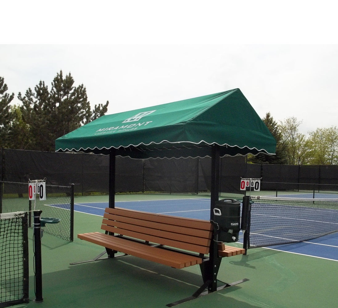 SunTrends 10 ft Cabana Bench w 2-Sided Backrest - Surface Mount