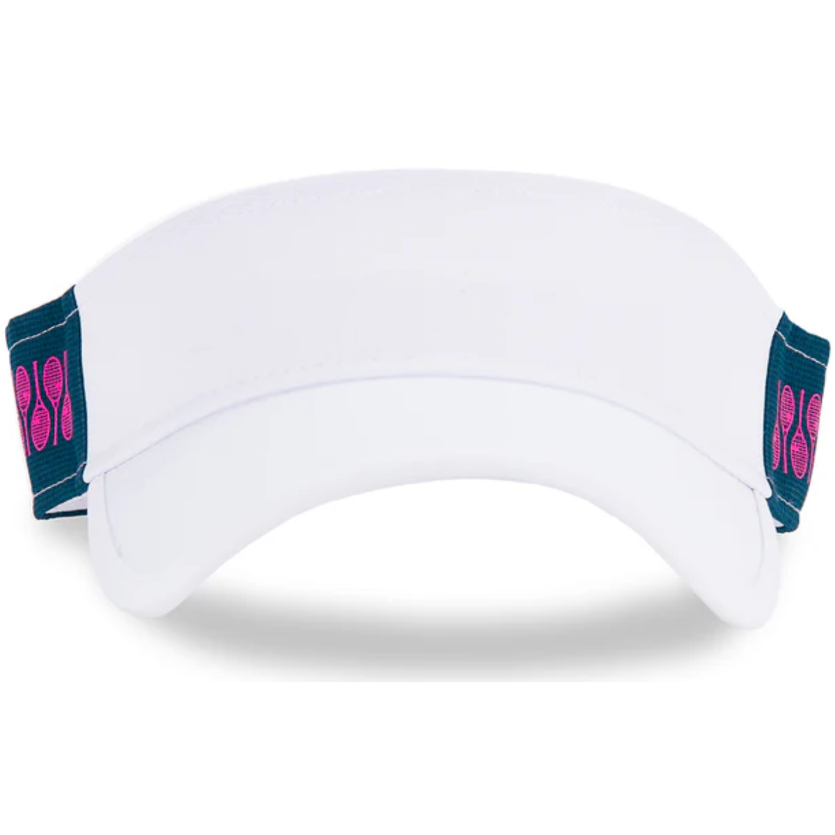 VSR211_Ame_Lulu_Womens_Head_In_The_Game_Tennis_Visor_Navy_Pink_Racquets