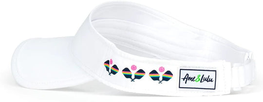 VSR271 Ame & Lulu Head in the Game Pickleball Visor (Rainbow Paddles)
