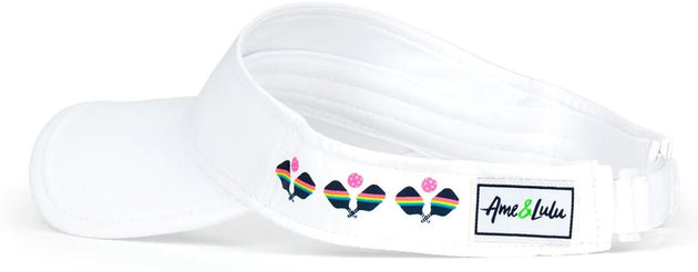 VSR271 Ame & Lulu Head in the Game Pickleball Visor (Rainbow Paddles)