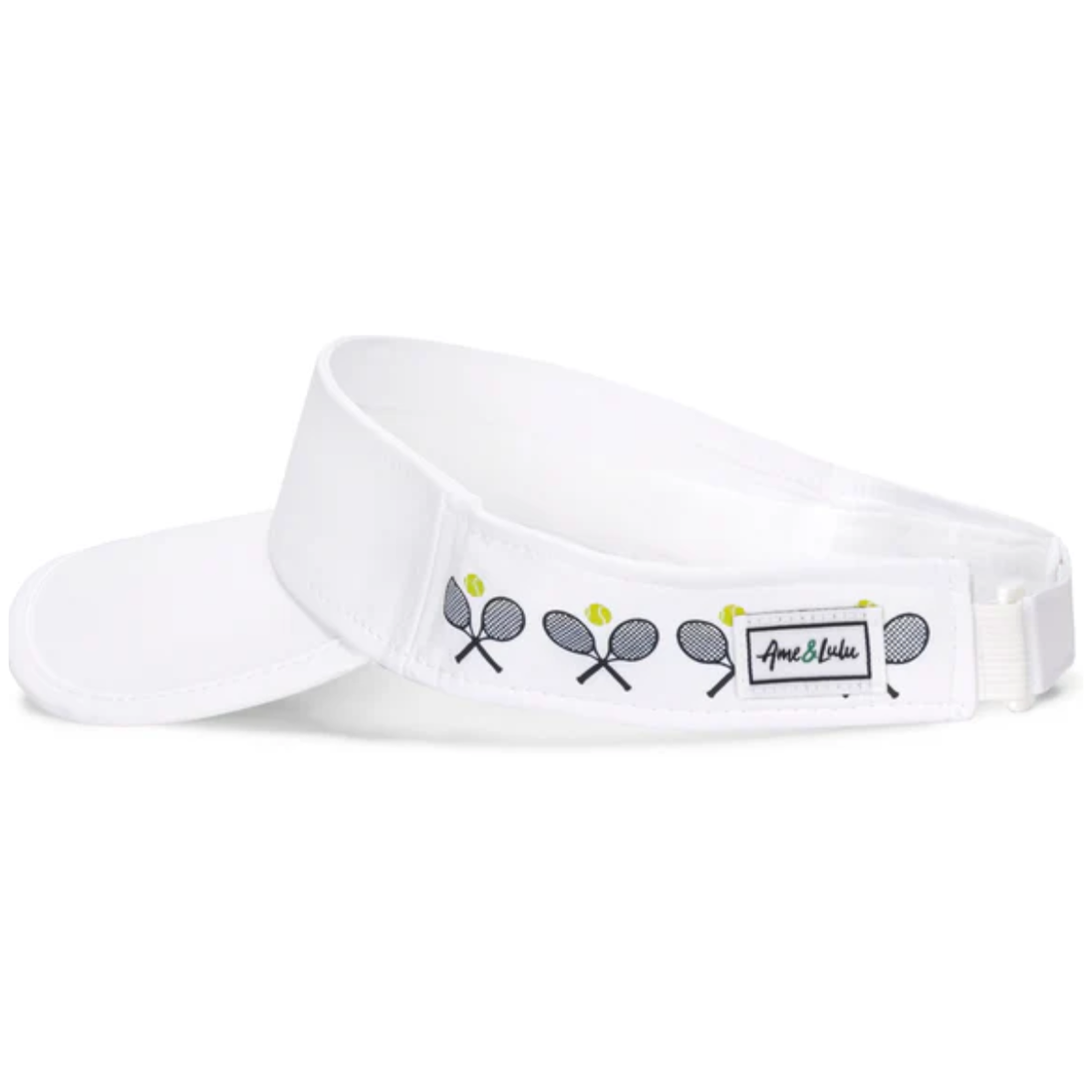 VSR310_Ame_Lulu_Womens_Head_In_The_Game_Tennis_Visor_Classic_Racquets_White