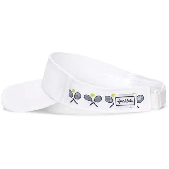 VSR310_Ame_Lulu_Womens_Head_In_The_Game_Tennis_Visor_Classic_Racquets_White