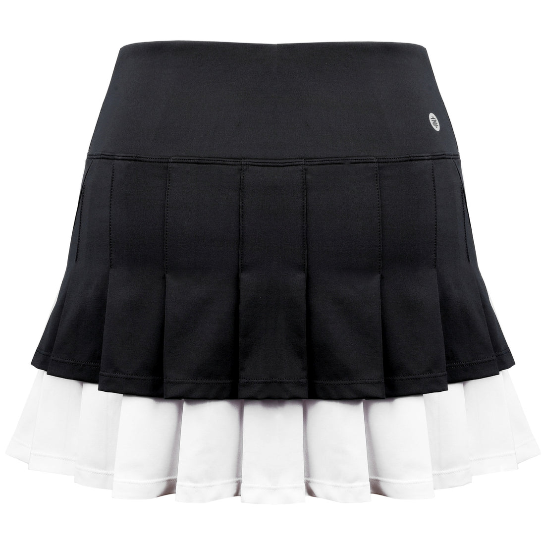 W2207-BKW DUC Flirt-2 Women's Double-Pleat Tennis Skort (Black/White)