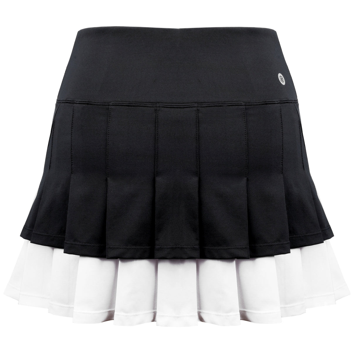 W2207-BKW DUC Flirt-2 Women's Double-Pleat Tennis Skort (Black/White)