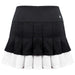 W2207-BKW DUC Flirt-2 Women's Double-Pleat Tennis Skort (Black/White)