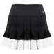 W2207-BKW DUC Flirt-2 Women's Double-Pleat Tennis Skort (Black/White)